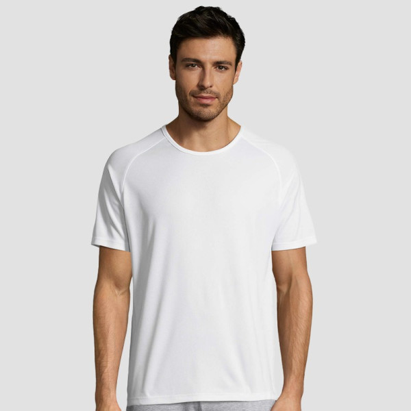 T-shirt BLANC SPORTY Sol's Polyester