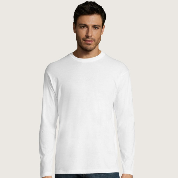 T-shirt BLANC MONARCH Sol's 150gr manches longues